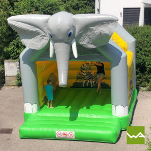 Hüpfburg mieten / Hüpfburg Verleih in der Nähe - Safari Hüpfburg Elefant Seitenansicht 2