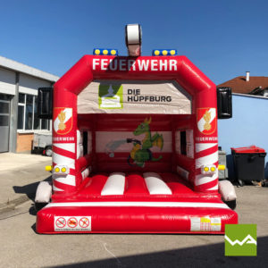 Hüpfburg mieten / Hüpfburg Verleih in der Nähe - Feuerwehr Hüpfburg Vorderansicht