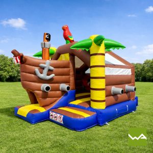 Piratenschiff Huepfburg - Vorderansicht und Einstieg